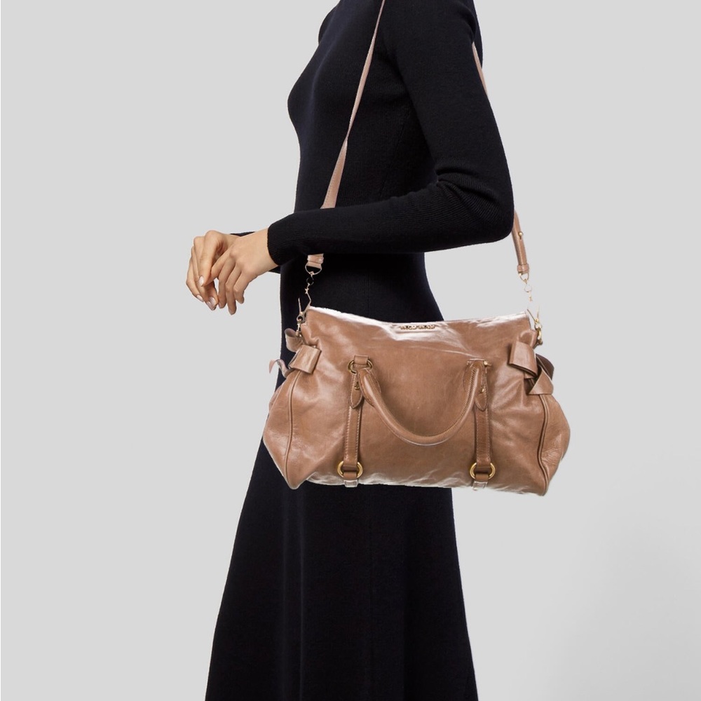 Miu miu vitello lux bow brown bag